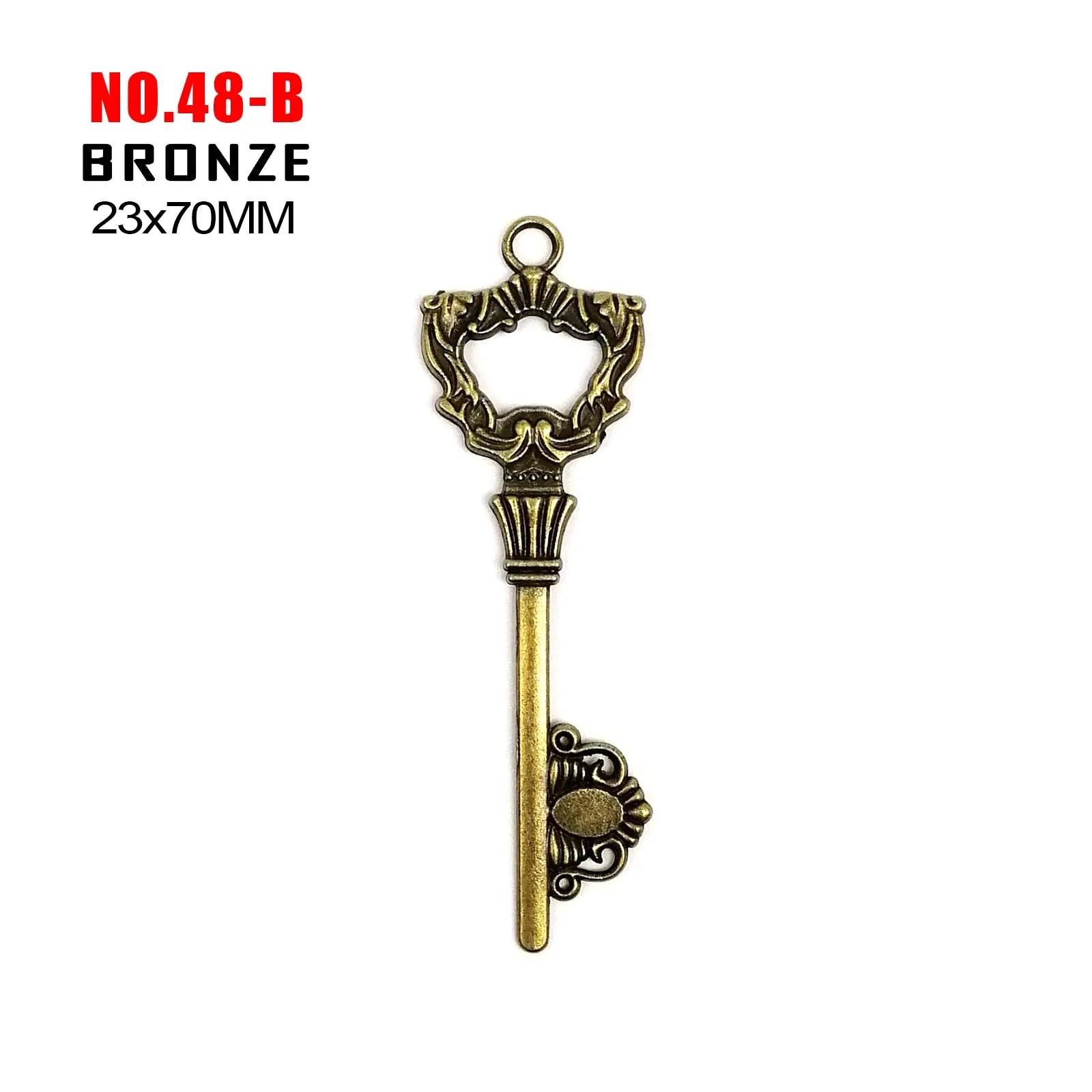 10pcs Old Looking Old-fashioned Decorative Vintage Key Steampunk Charms Pendant Jewelry Making Antique Brass Bronze Silver