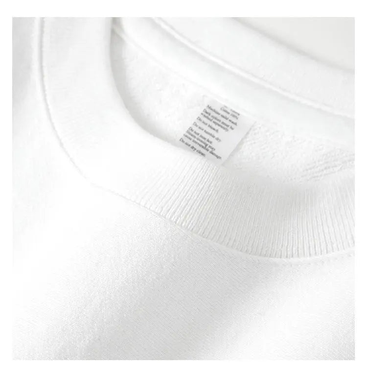 Winter 380g Thicken Warm Undershirt Casual Unisex 100%Cotton T-Shirt Loose Fit and Casual Brushed Fleece Pure Color Sweatshirt