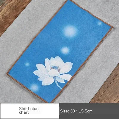 Suede Tea Towel Household Zen Tea Table Tea Cloth High-Grade Absorbent Clay Tea Mat Kung Fu Tea Tea Napkin Tea accessories