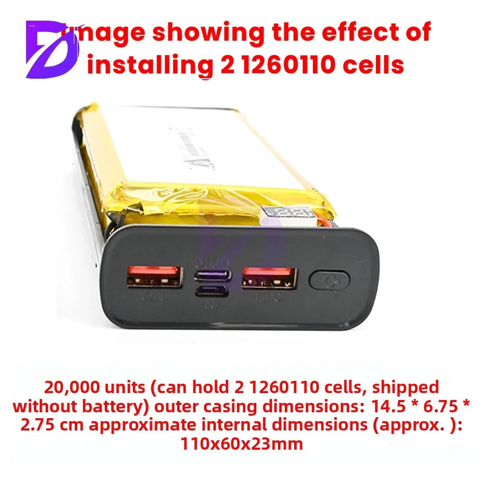 22.5W Fast Charging Motherboard Power Bank DIY Kit 1260110 Battery Box Power Bank DIY Kit 20000mAh Power Bank Case