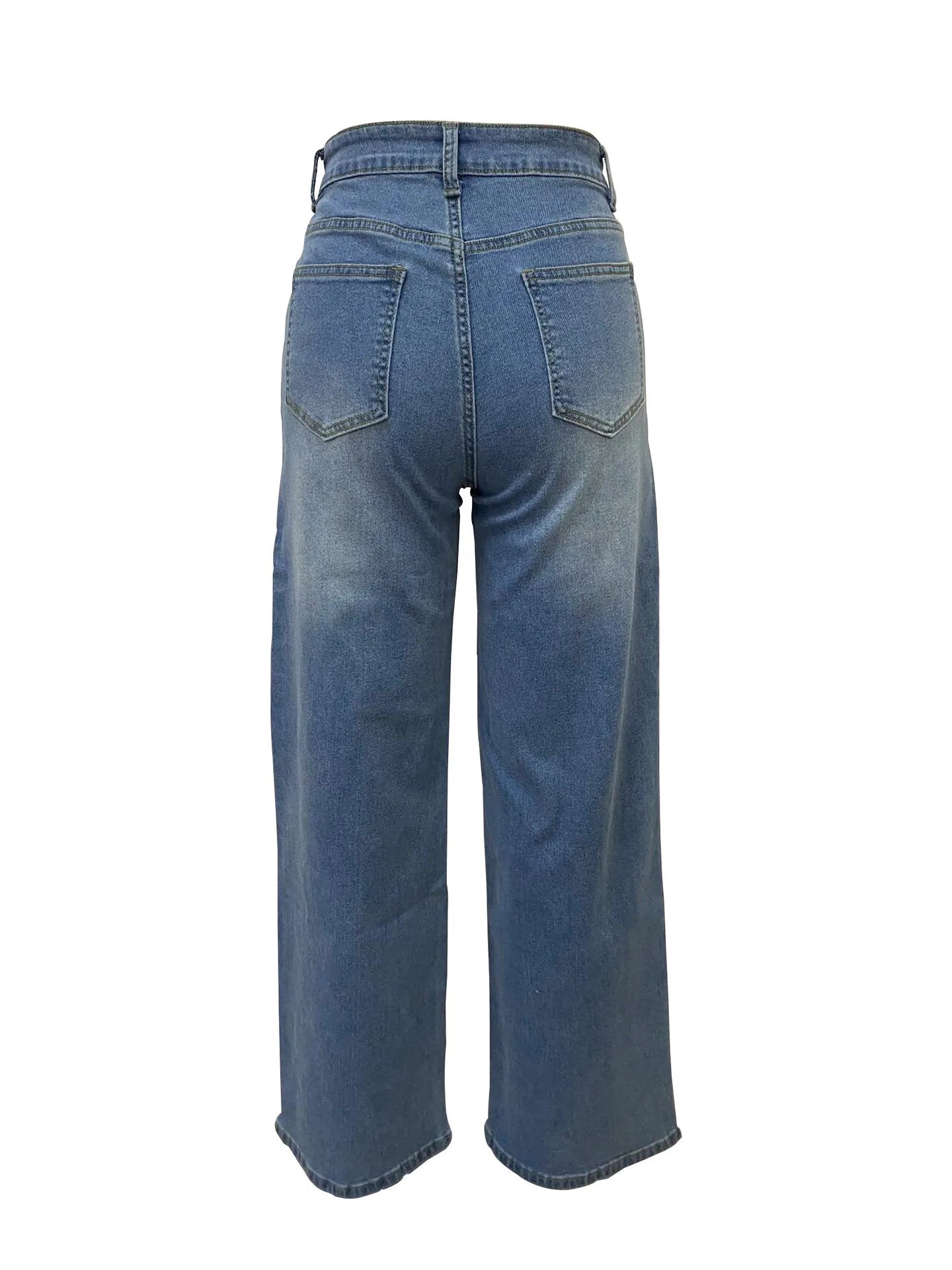 2026 New Women High Waist Wide Leg Jeans Asymmetrical Wrap Front Design Loose Straight Denim Pants Casual Office Wear Trousers