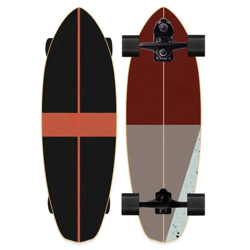 82cm Professional S7 P7 Carver Surf Land Skateboard Highly Smooth Maple Professional Land Surfboard Big Fish Board