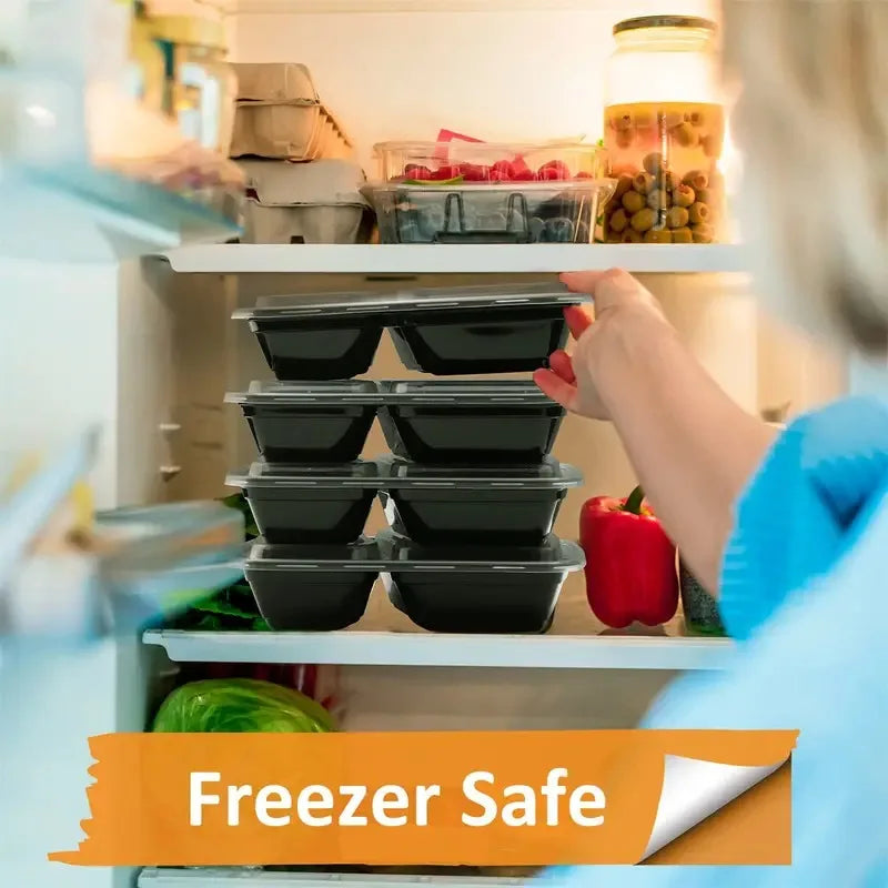 Disposable Food Boxes Compartments with Lids Portable Plastic Lunch Boxes Kitchen Refrigerator Fruit Takeaway Food Containers