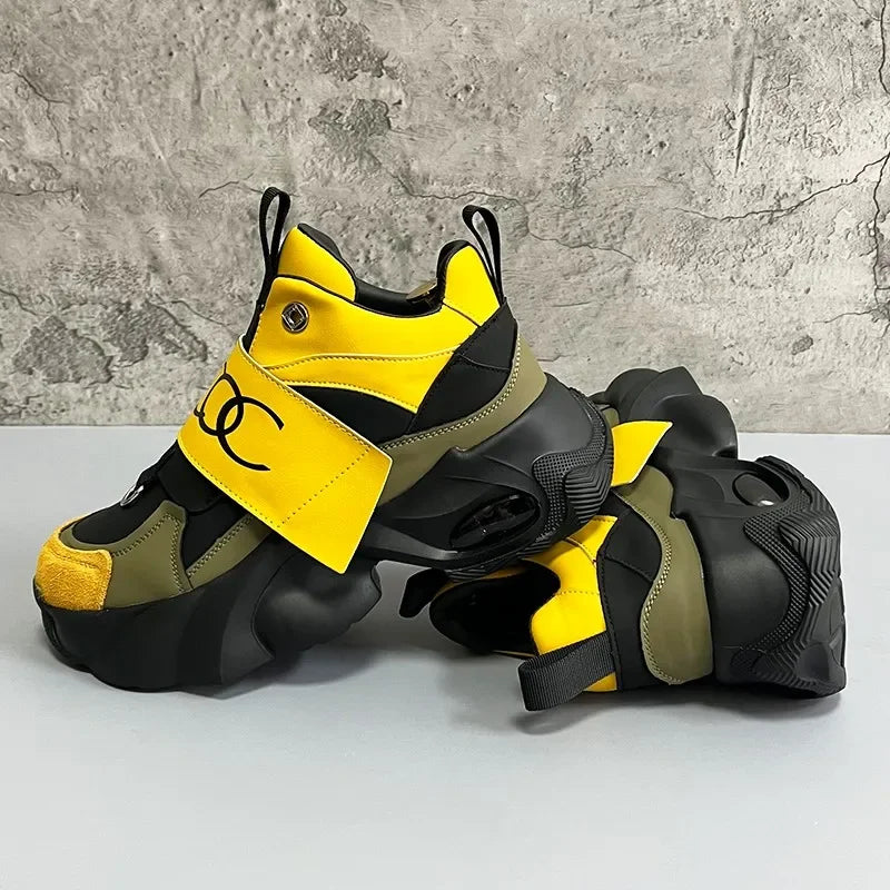 Men's Sport Shoes Comfortable Casual Running Shoes 2025 Spring Autumn Thick Bottom Heightening Korean Style Versatile Dad Shoes