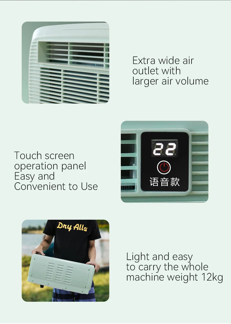 Portable 12V Battery-Powered Variable Frequency Inverter Compressor Air Conditioner 12000 BTU App-Controlled Car Hotel Use 298