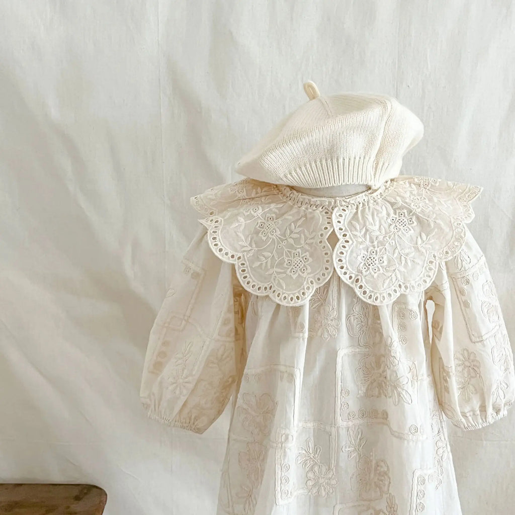 Autumn Newborn Infant Baby Girls Lace Lapel Romper Sister  Embroidery Dresses Muslin Rompers Kids Onepiece Fashion Baby Clothing