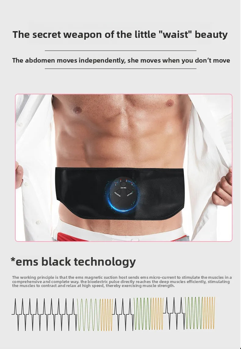 EMS Abdominal Slimming Massage Belt Fitness Waist Trainer for Belly Back Leg Arm Fat Shaping & Muscle Relief