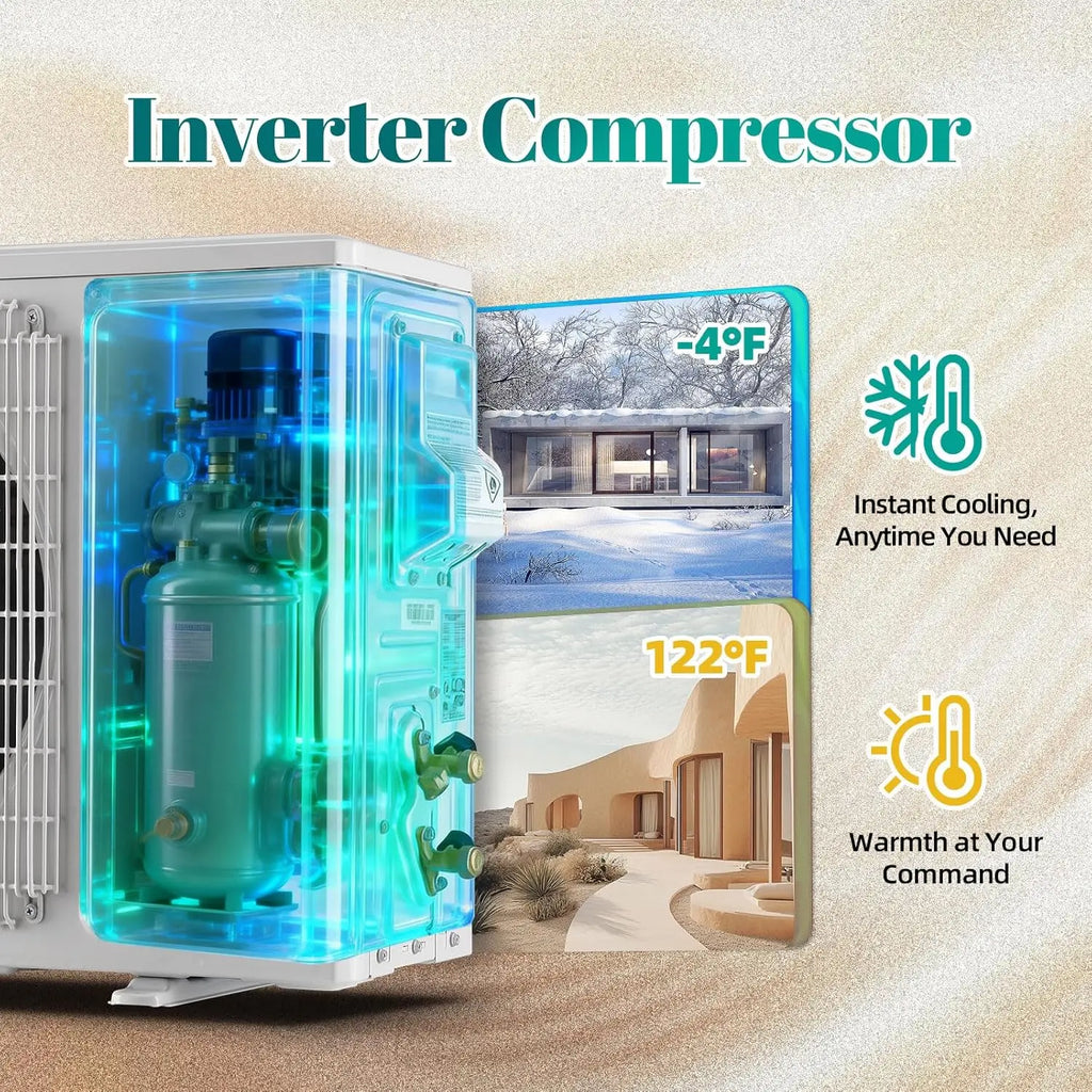 12000 BTU Mini Split Air Conditioner,17 SEER2 115V with Remote Control Home | Inverter Wall AC with 1 Ton Heat Pump, Customized