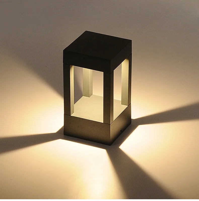Square Outdoor Garden Lawn Lamp IP65 Waterproof Aluminum LED Pathway Light Modern Courtyard Porch Landscape Bollard Light Decor
