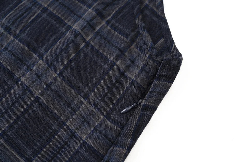 AS AW26 Fashion Plaid slip dress match knit wide-rib cardigan Knit mockneck top woman clothes