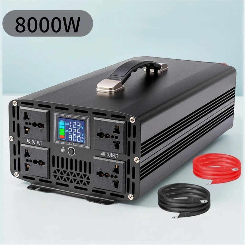 Pure Sine Wave Inverter DC 12V/24V/48V/60V/72V To AC 220V/110V 2000W 3000W 4000W 5000W-8000W Power Converter Car Solar Inverter