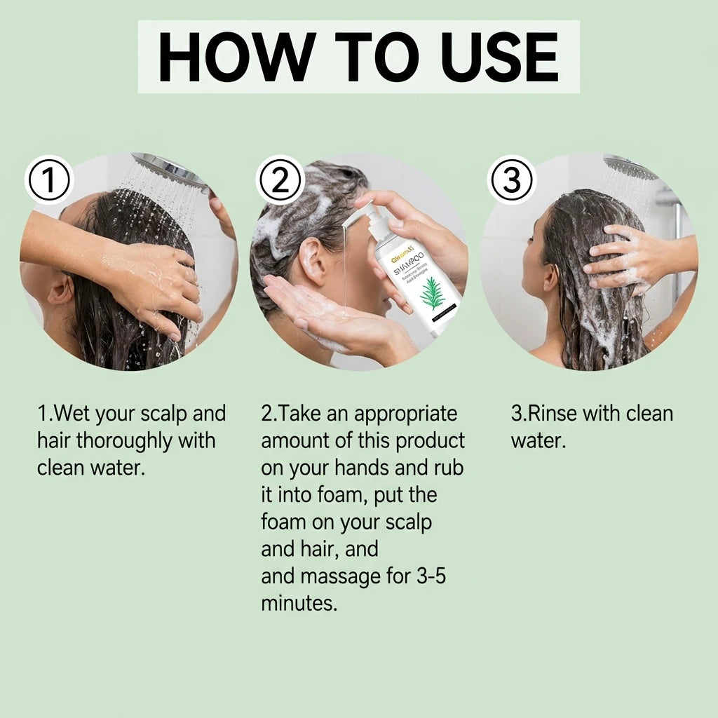 GleamXi Gentle Repair Shampoo Moisturizing Scalp Locking Hair Moisture Anti Frizz Non Irritating Formula Rosemary Hair Shampoo