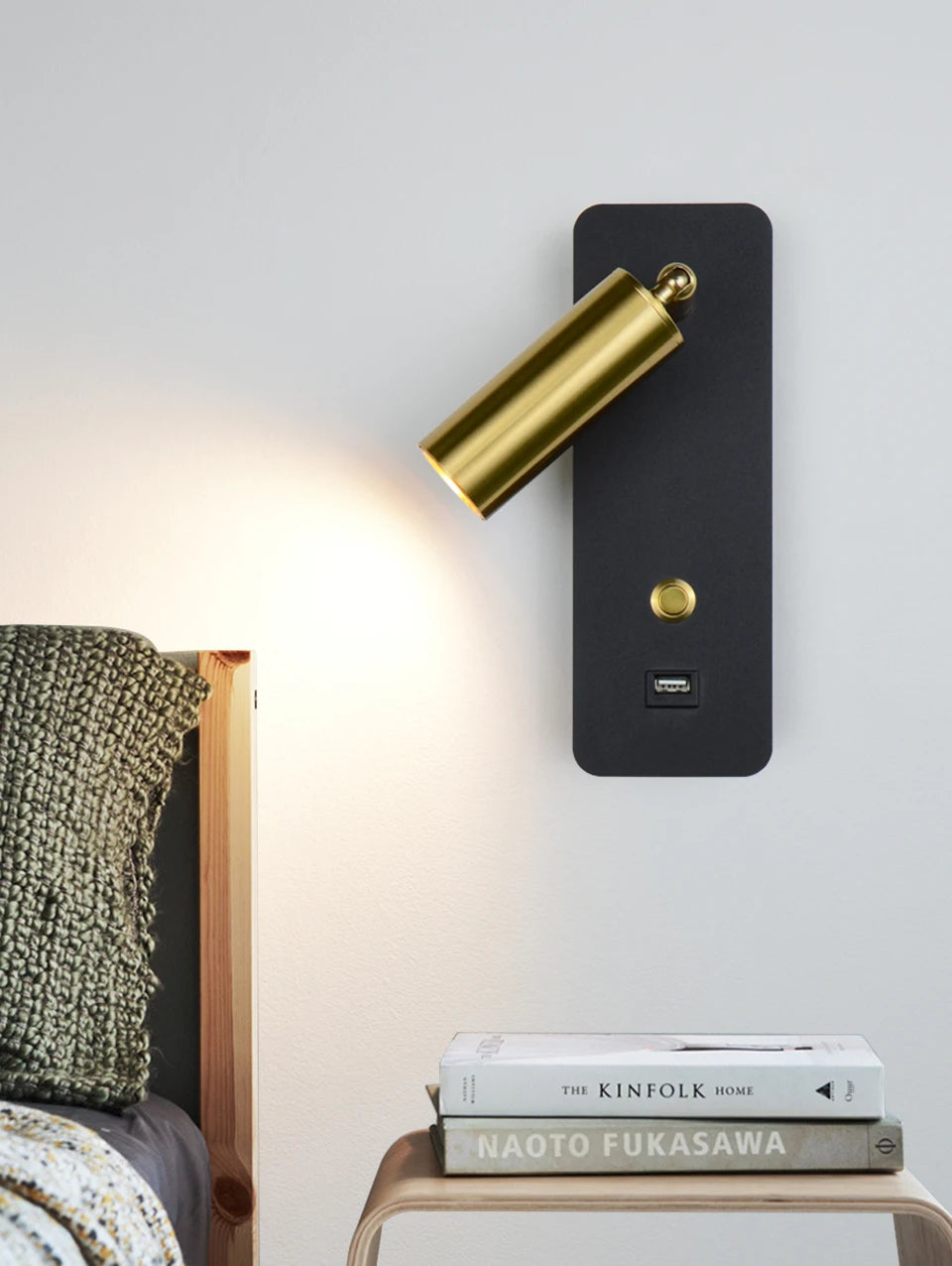Indoor LED Wall Lamp 7W with USB Charge Wall Lamp Bedroom Living Room Nordic Modern Wall Light Aisle with Switch Wall Sconce