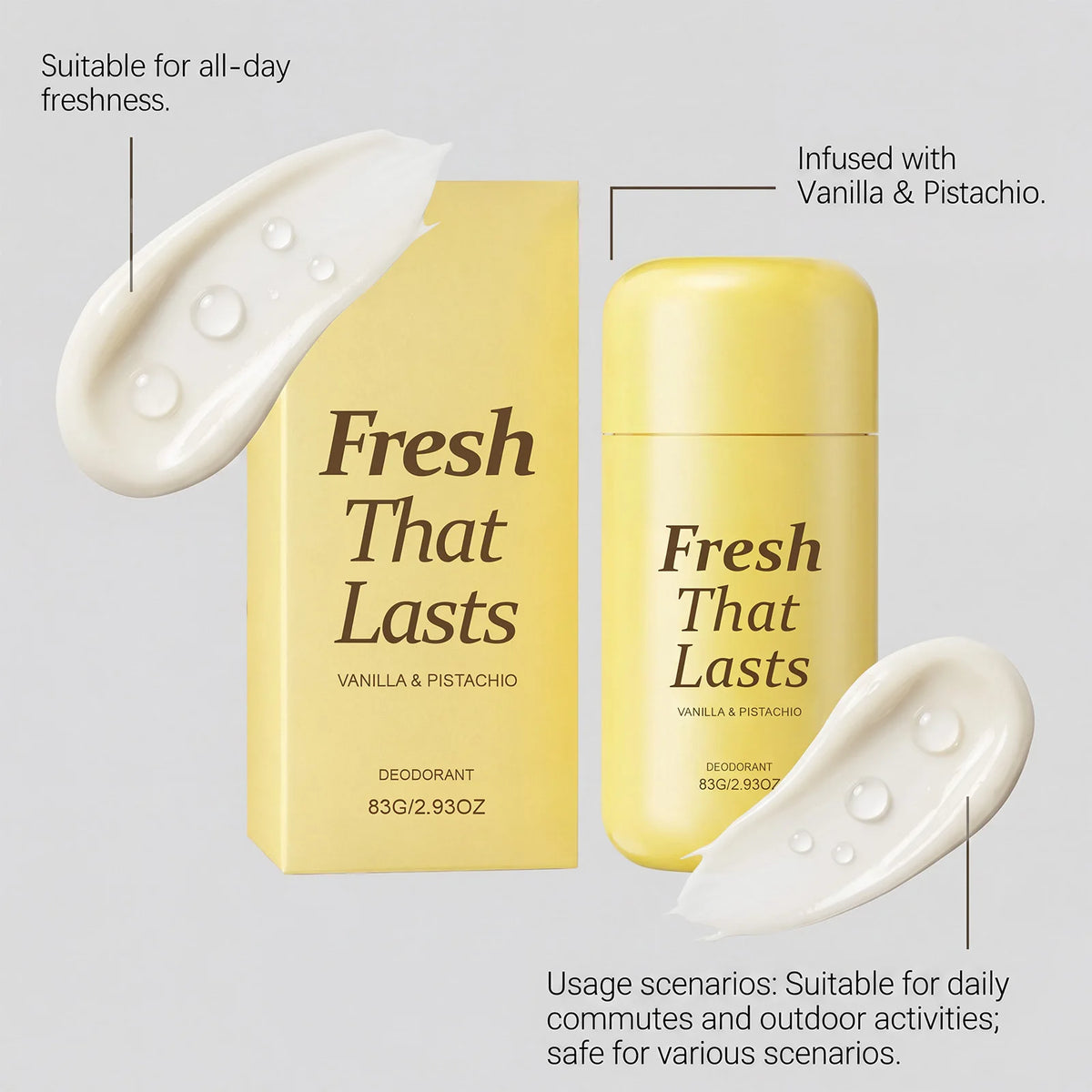 Vanilla Deodorant Stick For Men Women Anti Sweating Keep Dry Lasting Fragrance Remove Armpit Odor Refresh Antiperspirant Sticks