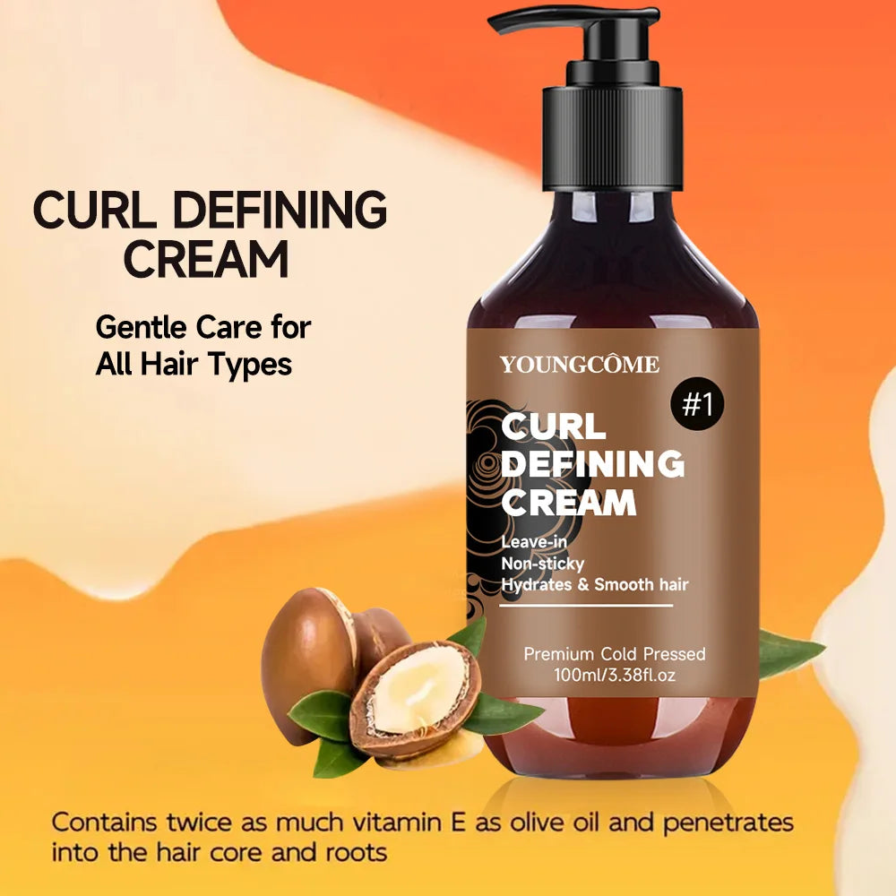 Curly hair Styling cream, moisturizing and smoothing formula, enhances the elasticity and shine of curly hair, easy to set 2025