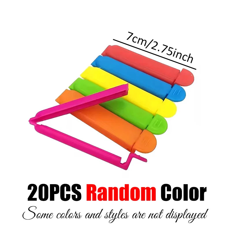 10-20PCS/Set Sealing Clip Colorful Reusable Snack Storage Sealer Clamp Kitchen Gadgets for Food Fresh Keeping Moisture Proof ZYF