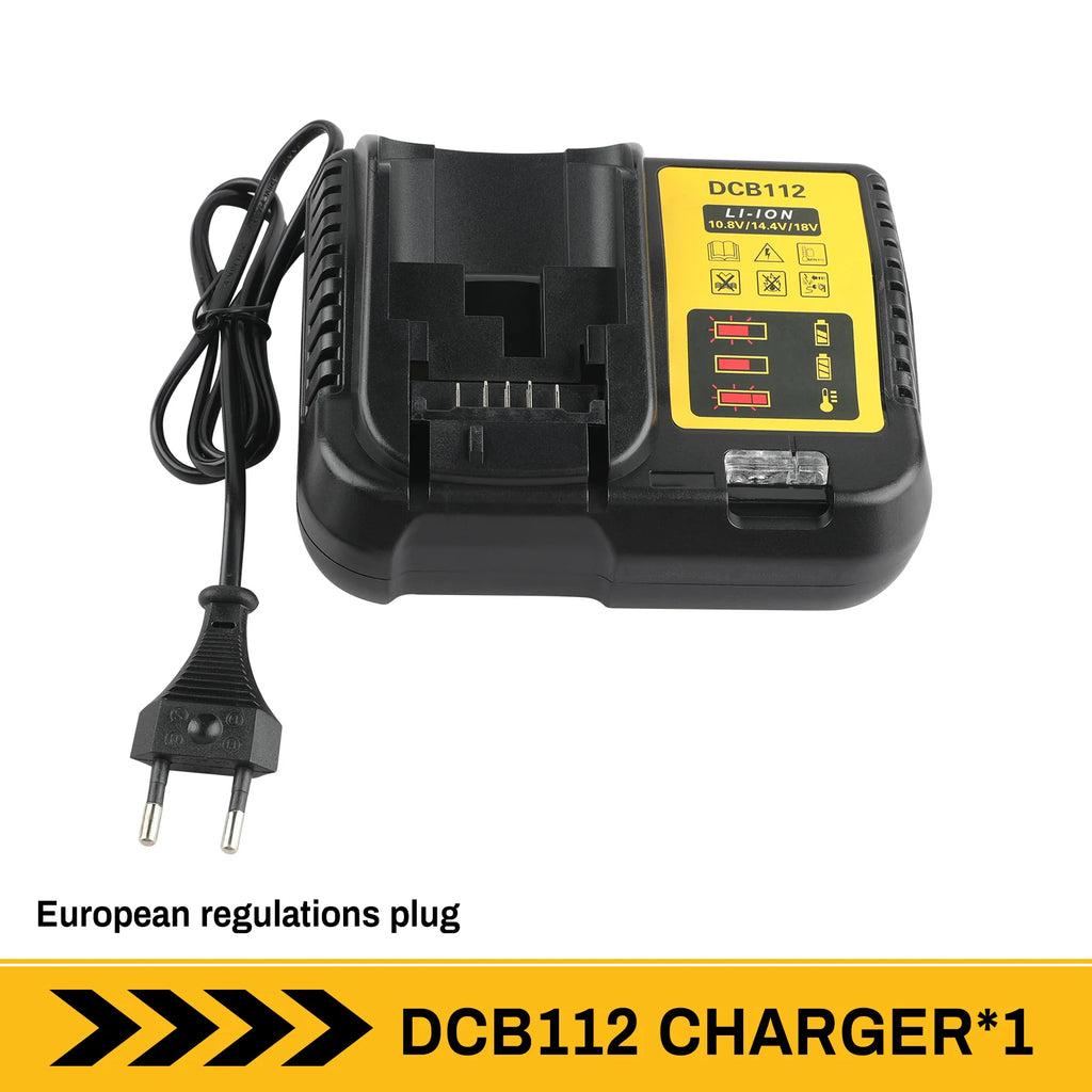 DCB112 Battery Charger For Dewalt 10.8V 12V 14.4V 18V 20V DCB206 DCB205 DCB204 DCB203 DCB120,DCB107 DCB115 DCB105(No battery)
