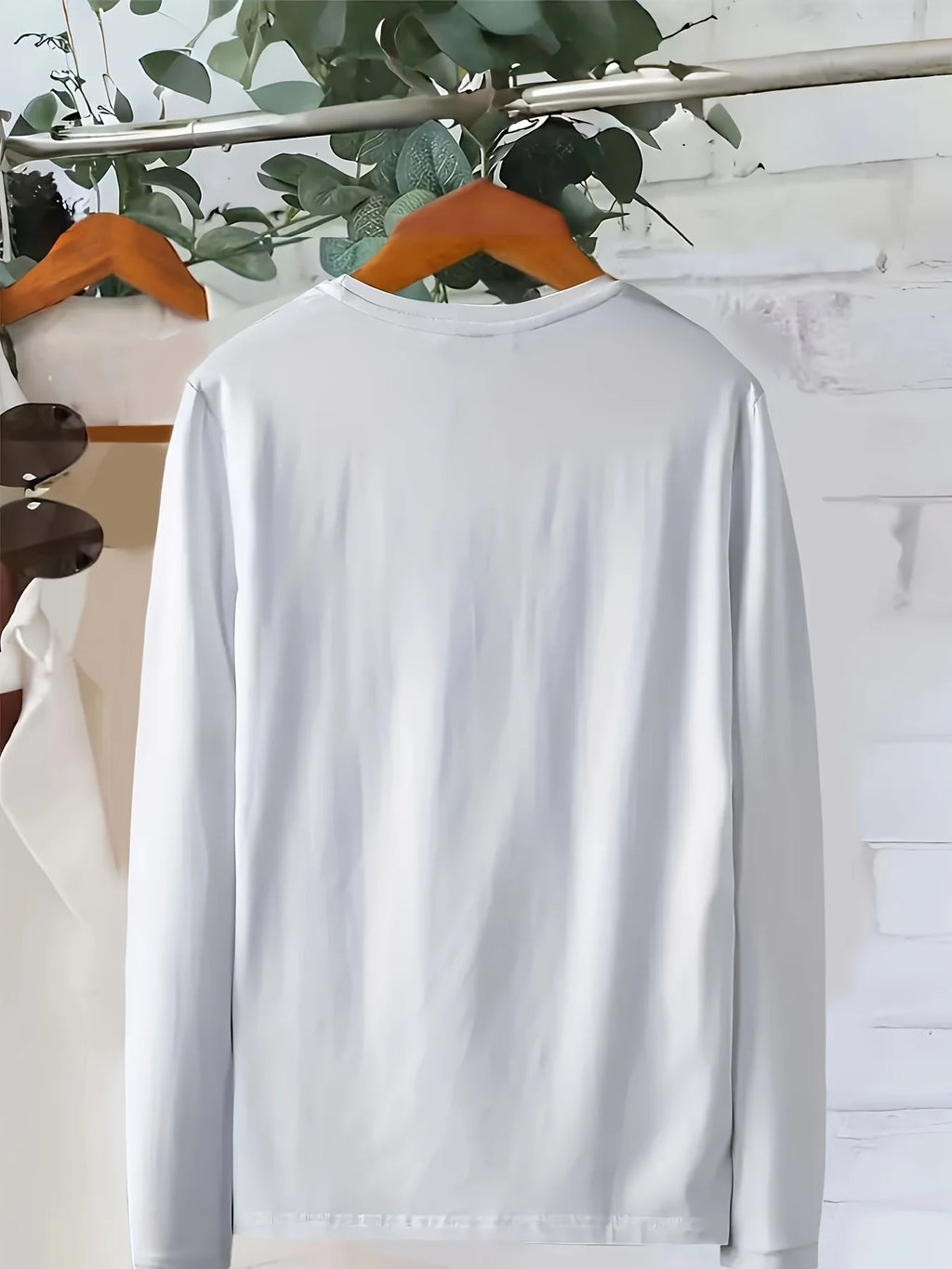 Women's Spring and Autumn 100% Cotton Fashion Casual Loose Christmas Deer Pattern Printed Round Neck Long Sleeve T-shirt Top