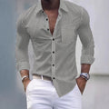 Spring Casual Turn-down Collar Shirts Men Vintage Long Sleeve Buttoned Cardigan Tops Autumn Stylish Plaid Print Men's Shirt