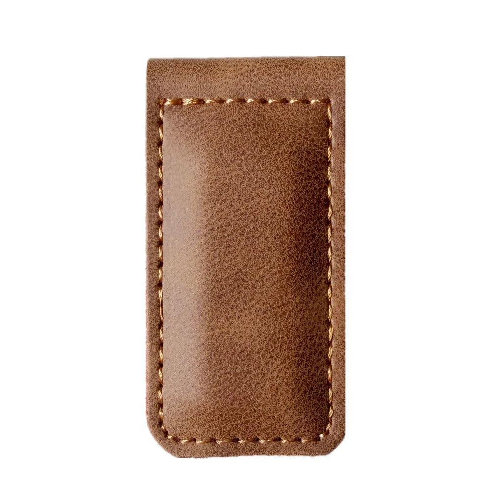 Slim Magnetic Money Clip PU Leather Business Card Holder for Men