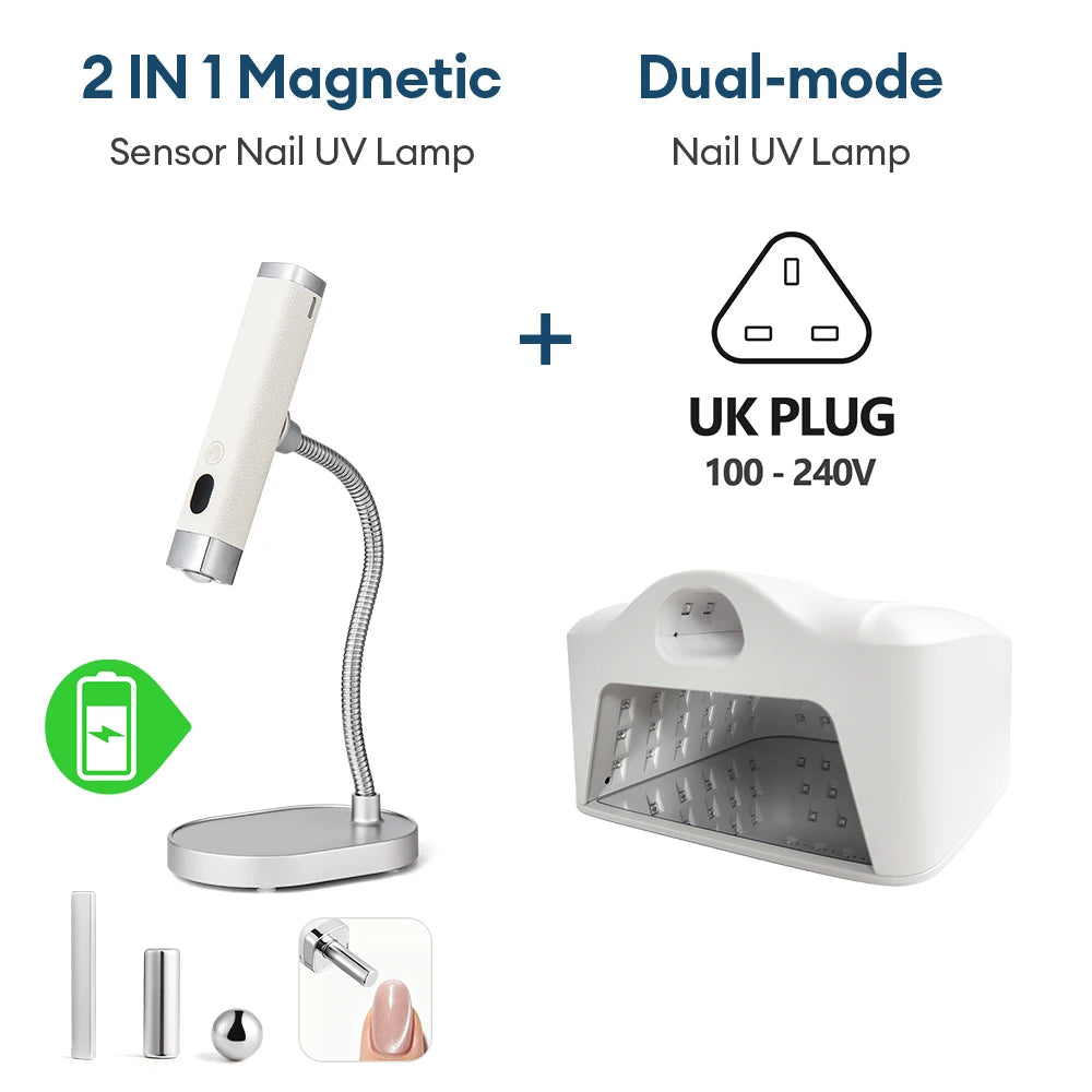 Dual Use Nail Lamp Cordless Manicure Dryer Smart Auto Sensor With Single Thumb Nail With Powerful Magnets Nail Dryer Lamp