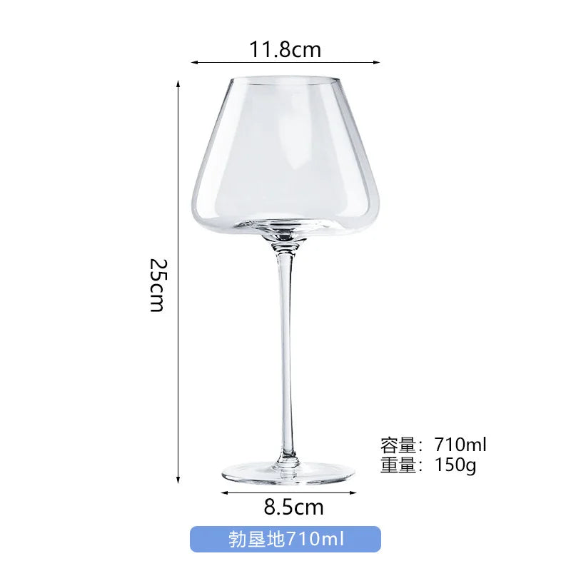 Large European Wine Glasses Burgundy Clear Red Wine Glasses High Value Crystal Glass Grape Champagne Glasses High Capacity