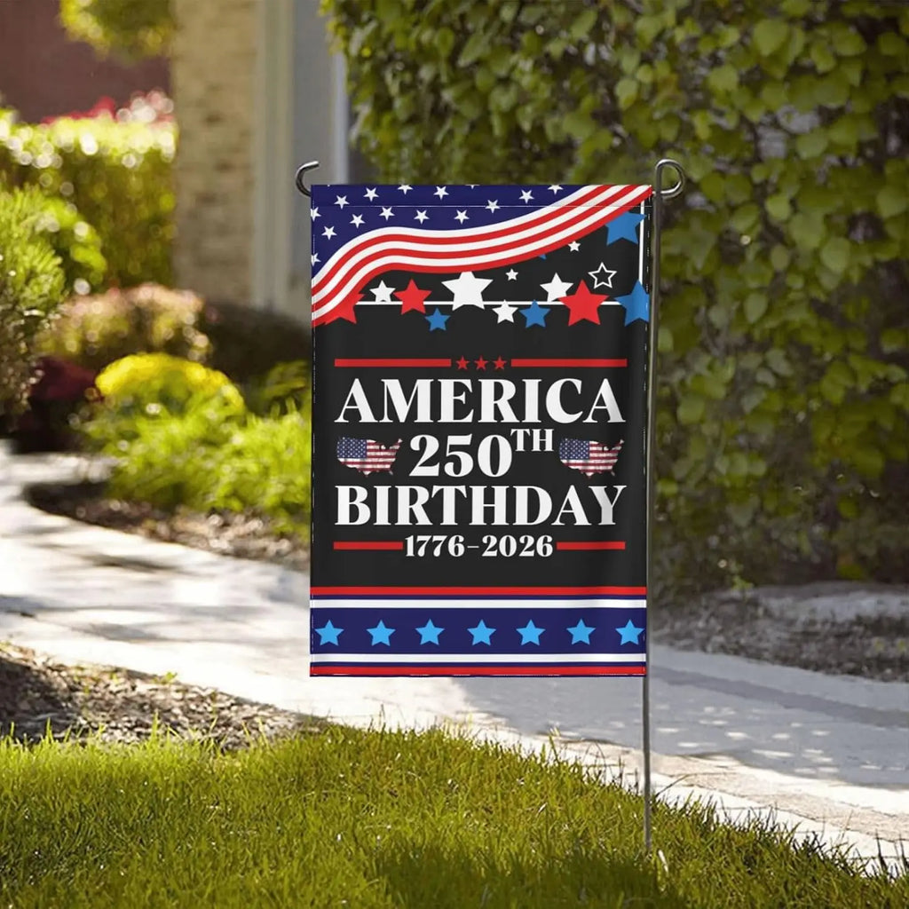 12x18 Double Sided America 250th Birthday Flag 1776 2026 America 250 Years Anniversary Garden Flag 12x18 Holiday Outdoor Dec GGL