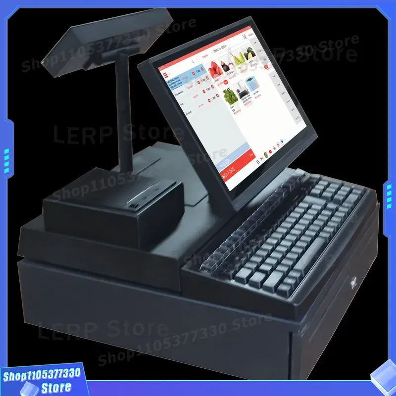 15 Inch POS System Terminal with Thermal Printer Scanner and Cash Drawer for Restaurant Billing Invoicing Machine Retail Shop
