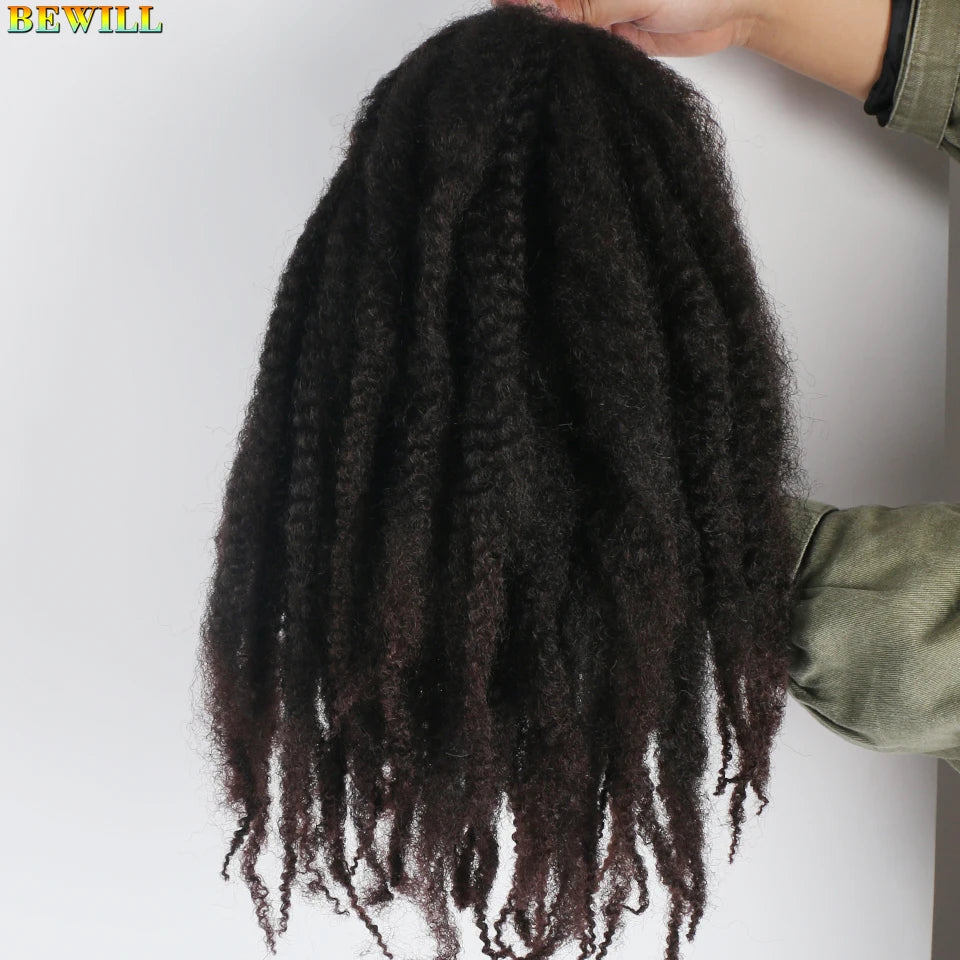 18 Inch 1-6 Packs Marley Twist Crochet Hair Black Brown to Blonde Synthetic Afro Marley Ombre Braiding Hair for Faux Locs Braids