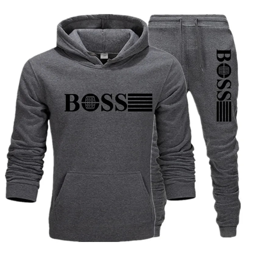 Autumn and winter two-piece sportswear, men and women's casual sportswear, with fashionable hoodie.