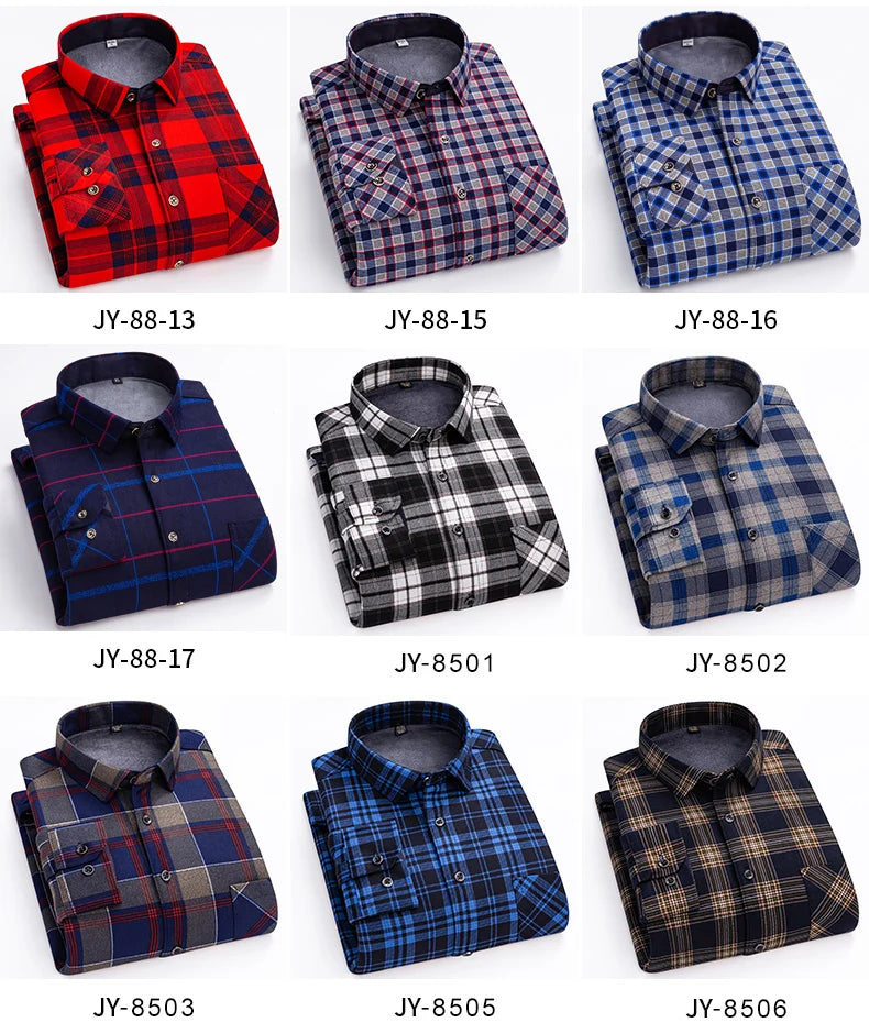 New men's double-sided fleece warm long-sleeved shirt, thickened for winter, cold-resistant, street trend business casual
