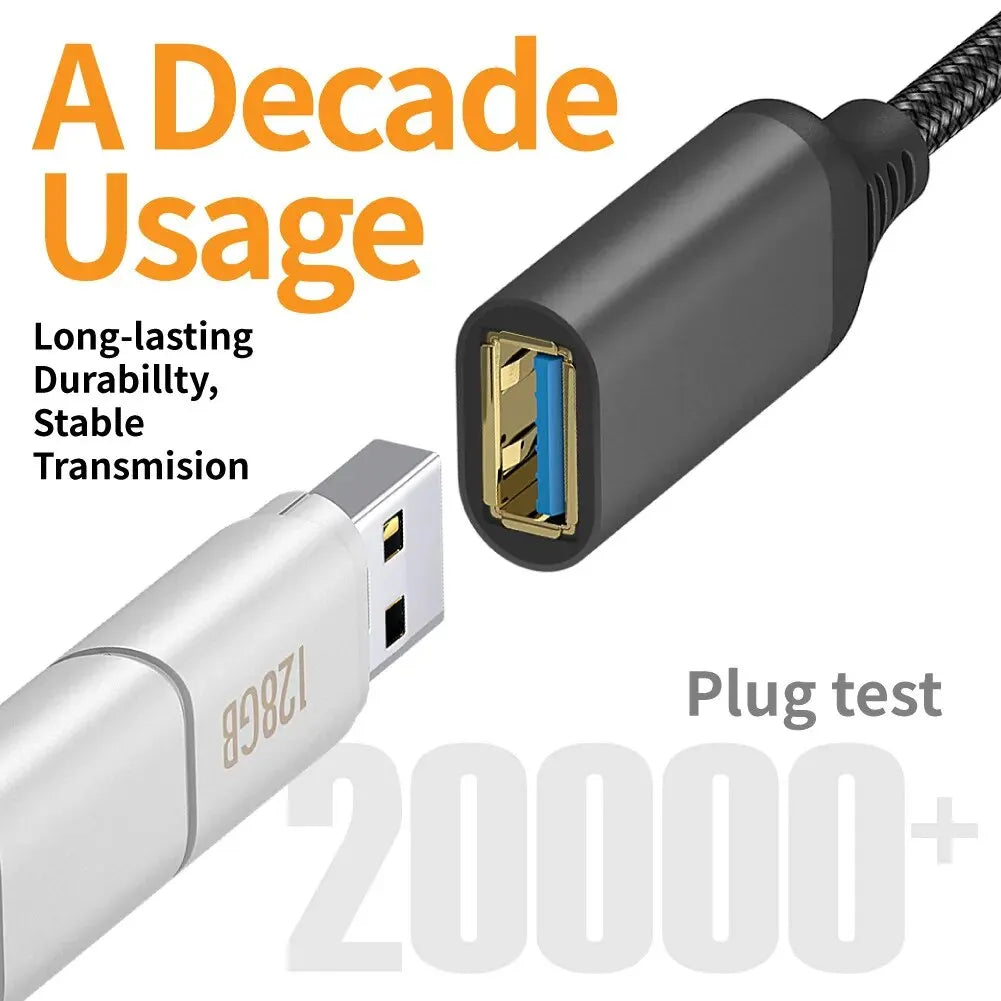USB 3.0 Male-To-Female Extension Cable High-Speed Transmission Data Cable For Computer Camera Printer TV Extension Braided Cable