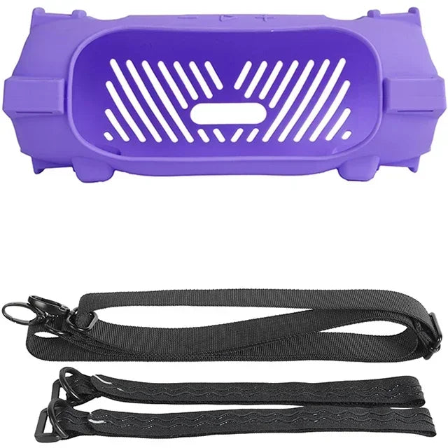 Newest Soft Silicone Case Cover Skin With Strap Carabiner for JBL Charge 6 Portable Waterproof Wireless Bluetooth Speaker