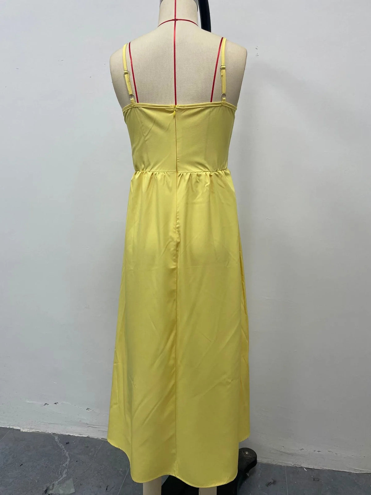 A Line High Waist Dress with Geometric Pattern No Closure Japanese Korean Casual Slim Fit Midi Length Women Summer Dress