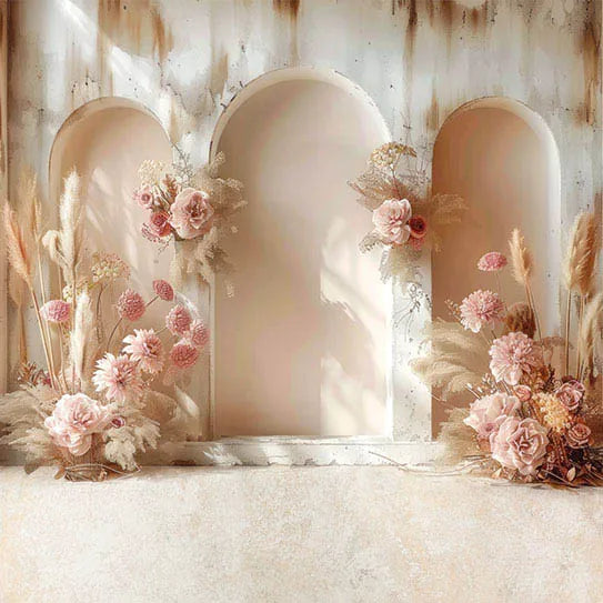 Interior Arch Boho Floral Photography Background Adult Birthday Wedding Maternity Portrait Decor Backdrop Photo Studio Supplies