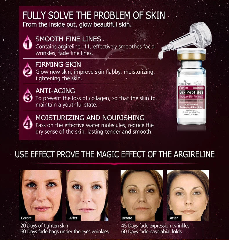 ARTISCARE Serum for Face 8pcs/Lot Hyaluron Acid Moisturizing Vitamain C Facial Essence Six Peptide Q10 EGF Skin Care