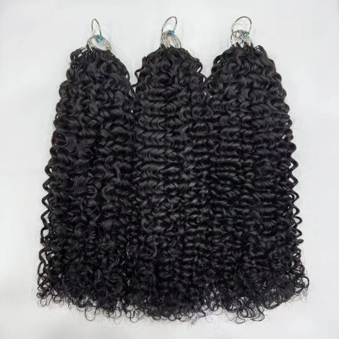 NABI Pre-Separated Crochet Human Hair Bundle Miracle Knots Braiding 14-18inch Water Wave Curly Human Hair for Women