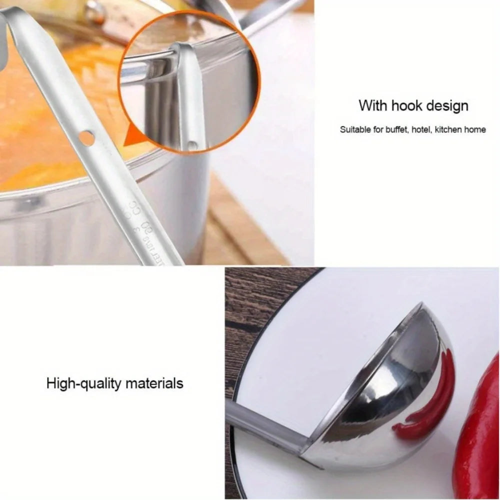 E9 1Pcs Soup Ladle, Small Stainless Steel Ladles and Spoons Professional Ladle, 1/2/3oz Duty Metal Ladle Kitchen Utensil Spoon