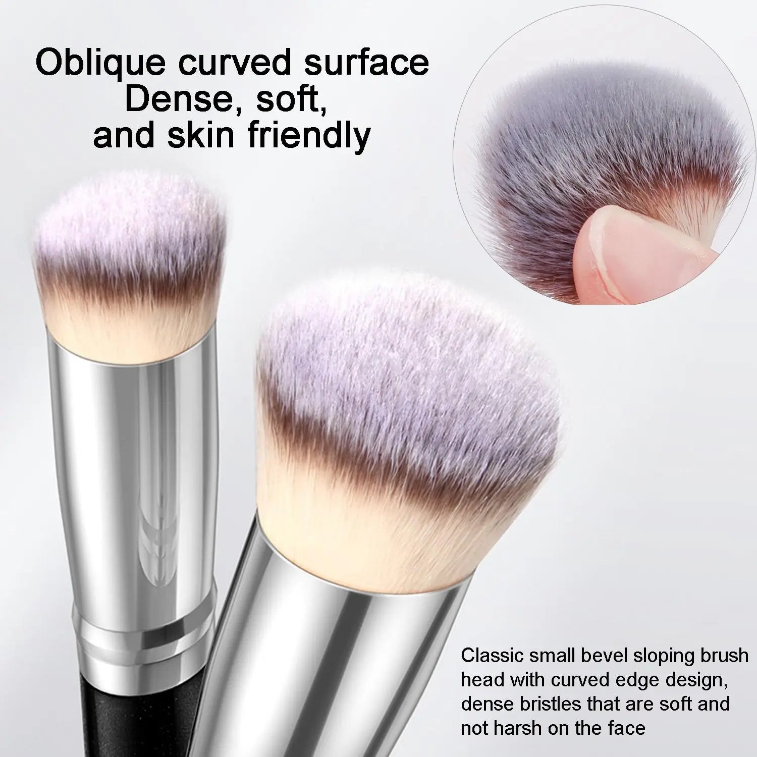 3 PCS Makeup Brushes Set Includes Foundation Brush, Flawless Concealer Brush, Powder Brush