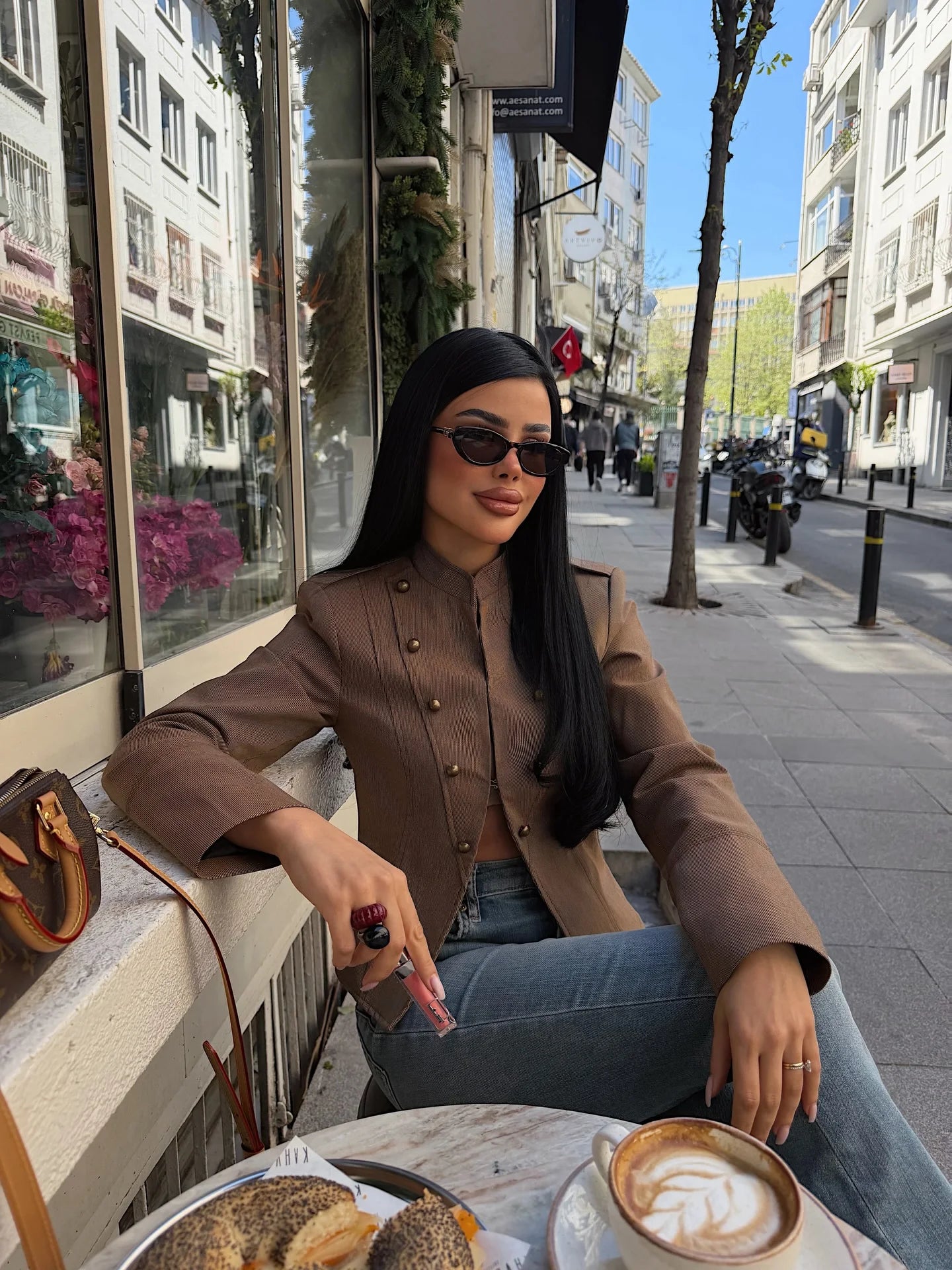 HH Vintage Denim Jacket For Women 2026 Spring  Stand Collar Double Breasted Buttons Slim Fit Jacket  Outerwear For Streetwear