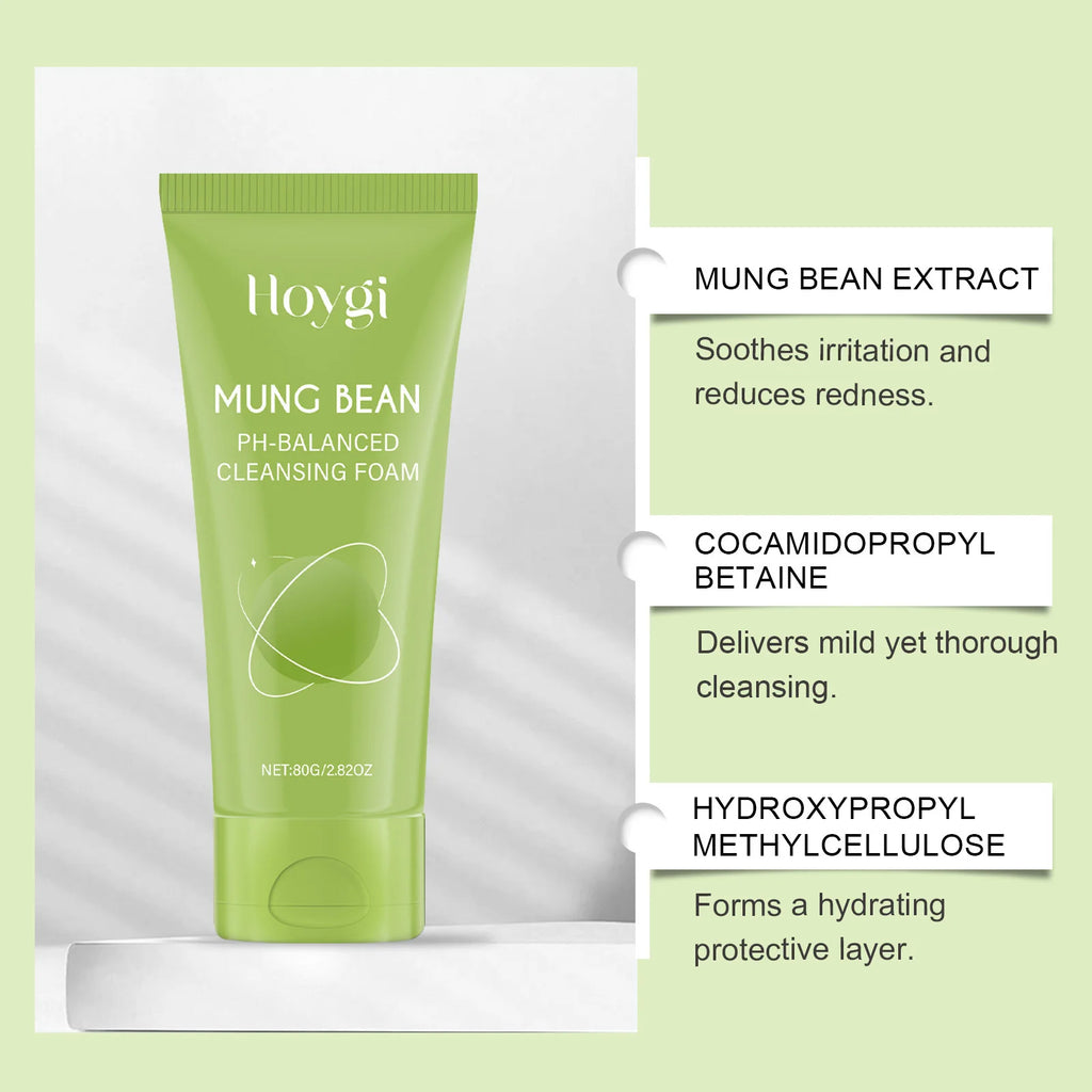 Mung Bean Hydrating Facial Cleanser Gentle Pore Cleansing Soft Non-Tightening Skincare Bridal Wedding Day Prep Essential