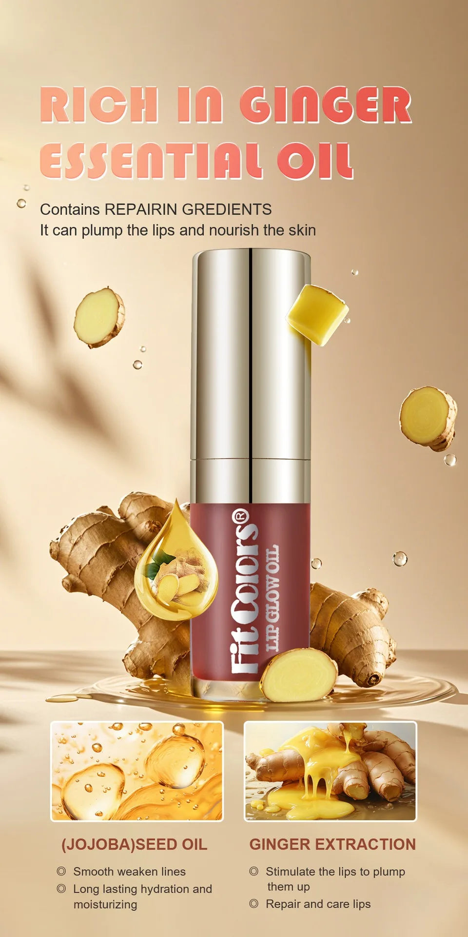 Moisturizing Mirror Effect Lip Gloss Lip Glaze 6 Colors Refreshing Non-Greasy Glossy Long-Lasting Liquid Lipstick Makeup
