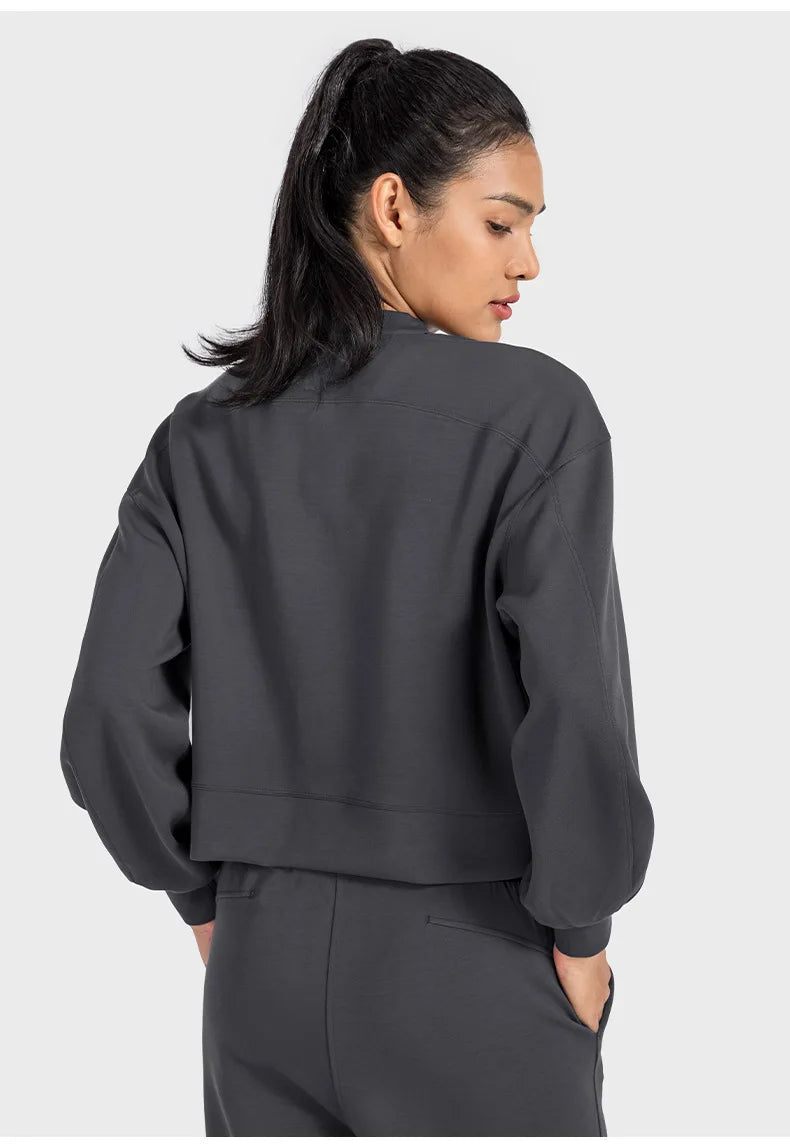 Women's Sports Hoodie Liquid Air Layer Leisure Quick Drying Loose Fitness Breathable Round Neck Wholesale Customized Logo