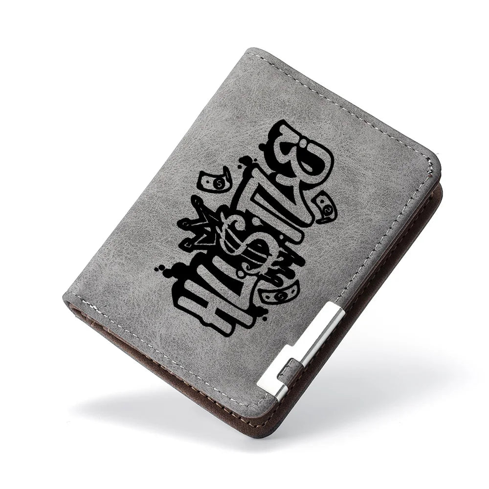 Men's Short Wallet, Featuring Multiple Card Slots, Card Holder, Double-fold Wallet, and a Fashionable Casual Men's Wallet.