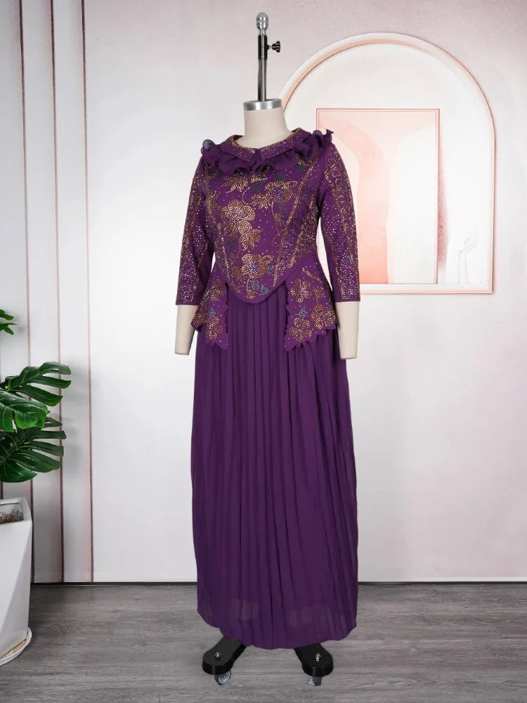 Party Evening Dresses Elegant Women Luxury Bodycon Maxi Dress Long Sleeve Robes Africa Clothes Birthday Wedding Prom Ladies Gown