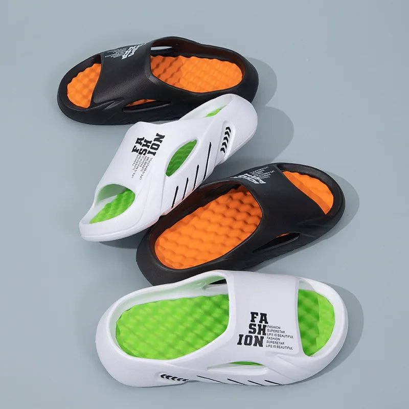 Summer Soft Sole Slides Men Flip-flops Men's Sandals Men Letter Print Slippers Sides Indoor Outdoor Sandals Beach Casual Shoes