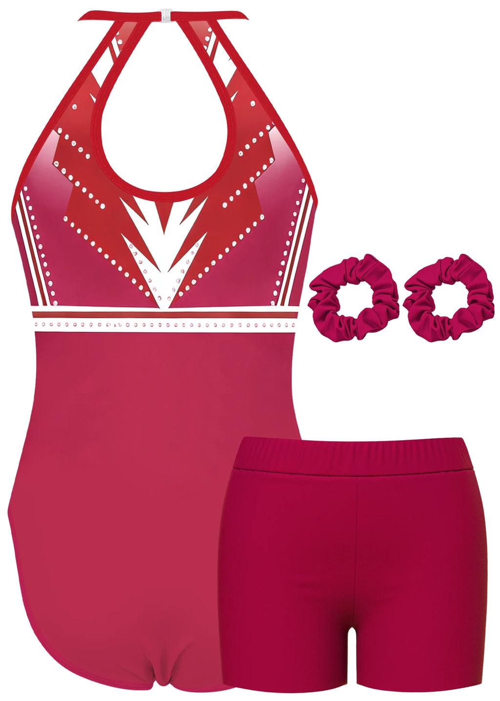Gymnastics Leotard for Girls Athletic Gymnastics Unitard Halter Neck Biketard Tumbling Activewear for Kids No Diamond
