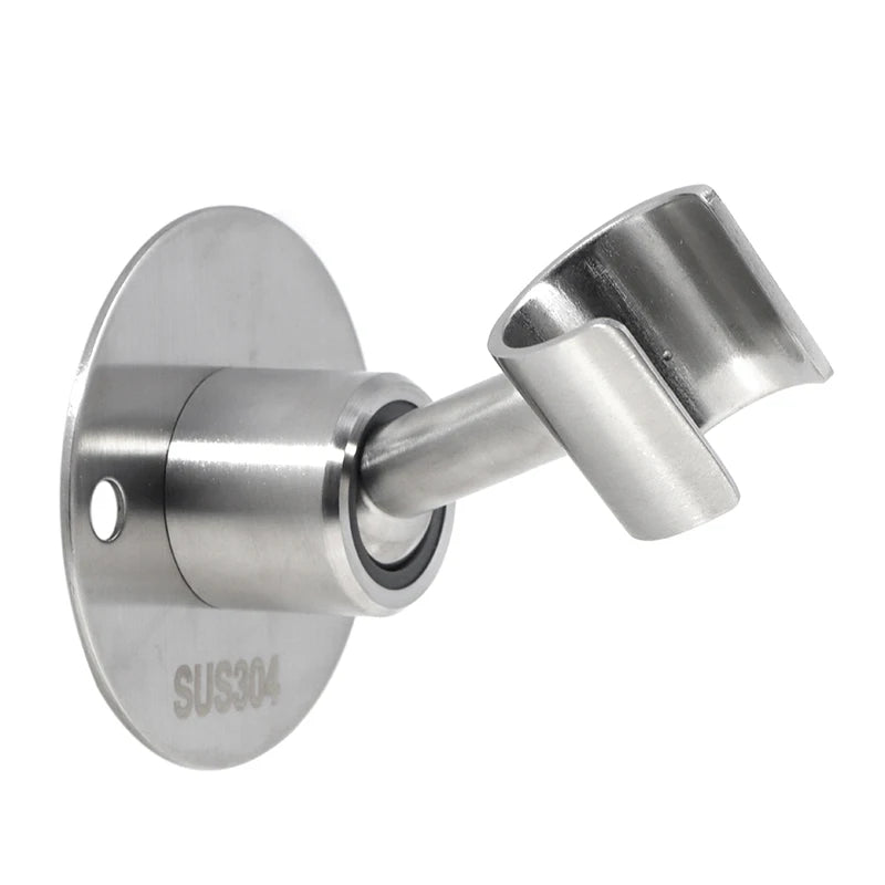 Stainless Steel Bathroom Easy Install Shower Head Holder Hotel With Screws Durable Heavy Duty Wall Mounted Home Adjustable Angle