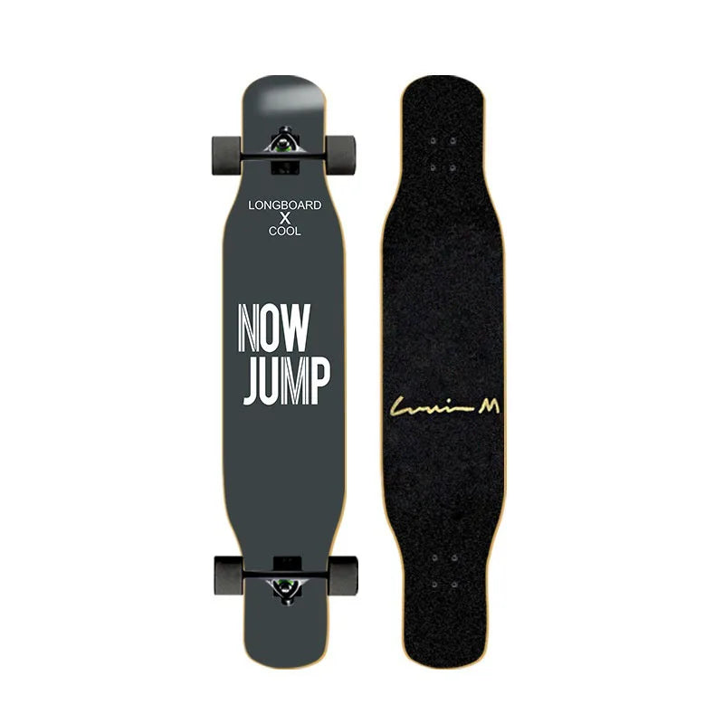 44-inch longboard skateboard for beginners, men, women, adults, professional double-kick dance board, youth maple wood four-whee