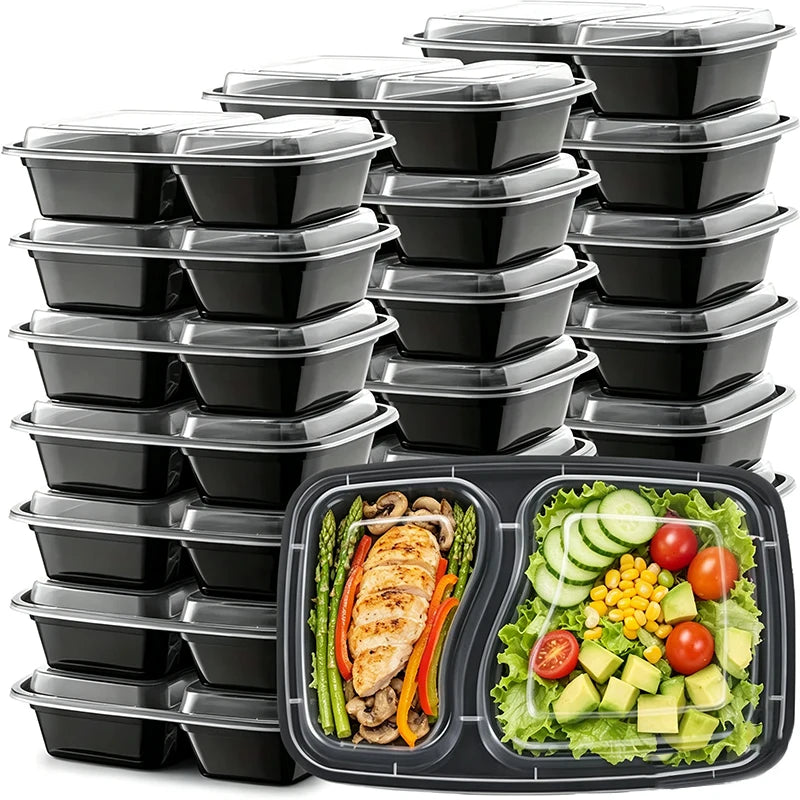 10Sets Disposable Food Boxes Lunch Leakproof Fridge Kitchen Camping Picnic Disposable Food Boxes BBQ Party Storage Tableware
